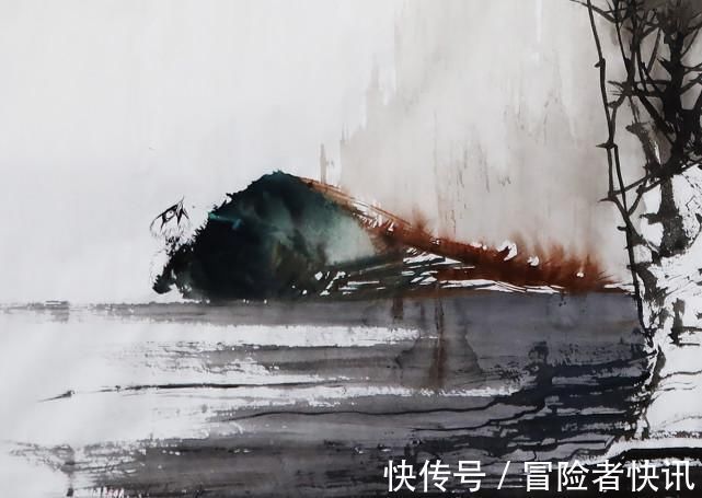 爱竹@鉴赏:韦智杰原创作品《竹石图》,笔力遒劲,意蕴悠长