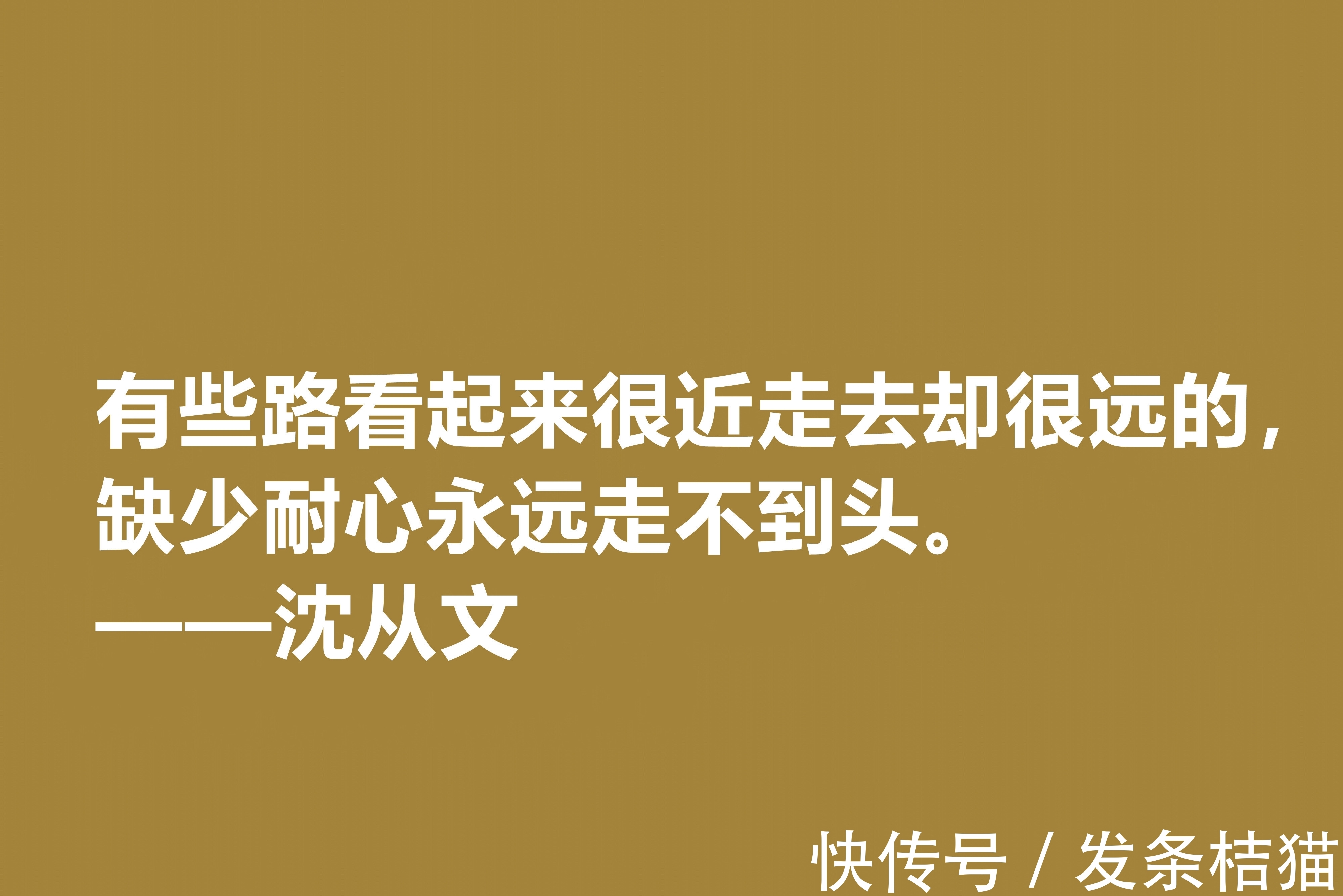 小说$深爱沈从文的小说，细品他十句格言，文化底蕴深厚，凸显其人生观