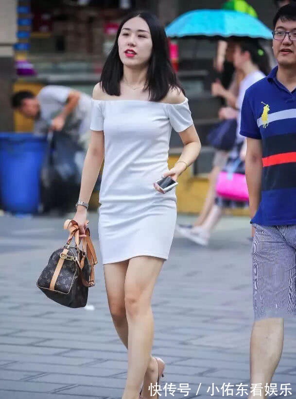 连衣裙 白色一字肩连衣裙,美丽动人有内涵,高端大气上档次