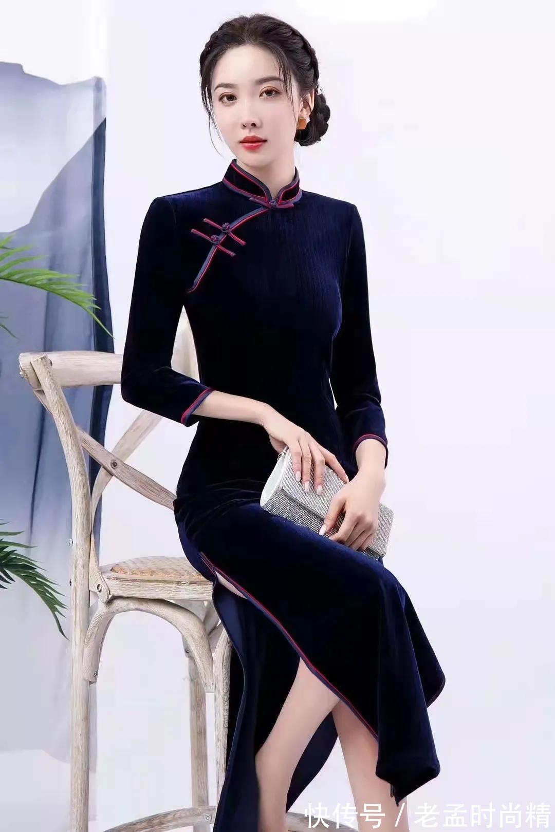 旗袍|丝绒让你的旗袍更有质感!奢华再添一抹高雅之感,让人迷醉不已!