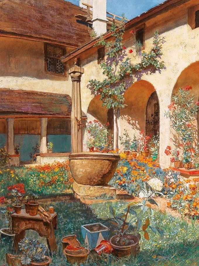 爱雨果!奥地利艺术大师,爱雨果·查勒蒙特的油画作品很清新自然!