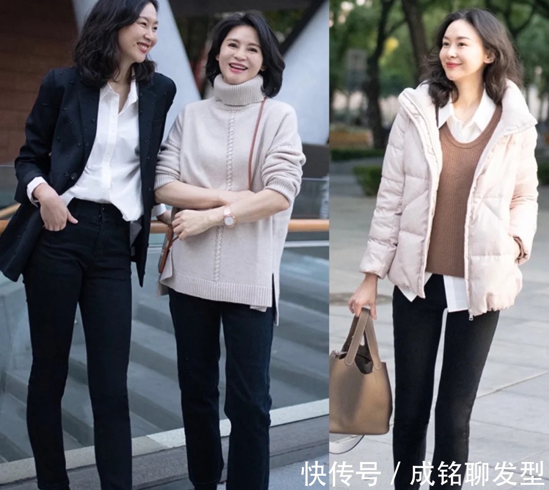 冬季|50岁+的女人冬季穿啥裤装?有黑白二色就够了,百搭显瘦又减龄