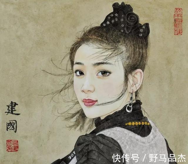 晚风|中国著名画家桑建国工笔人物画作品欣赏