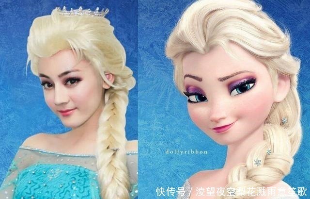 艾莎女王|不同版本的艾莎女王cos明星版惊艳,学生版搞笑,爸爸版挺感人