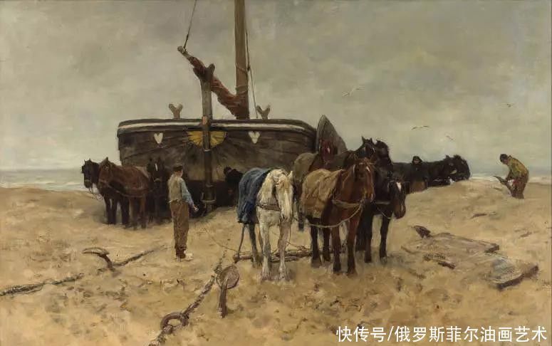 盛开的桃花|荷兰画家，海牙画派的代表人物~梵高妹夫的风景油画作品欣赏