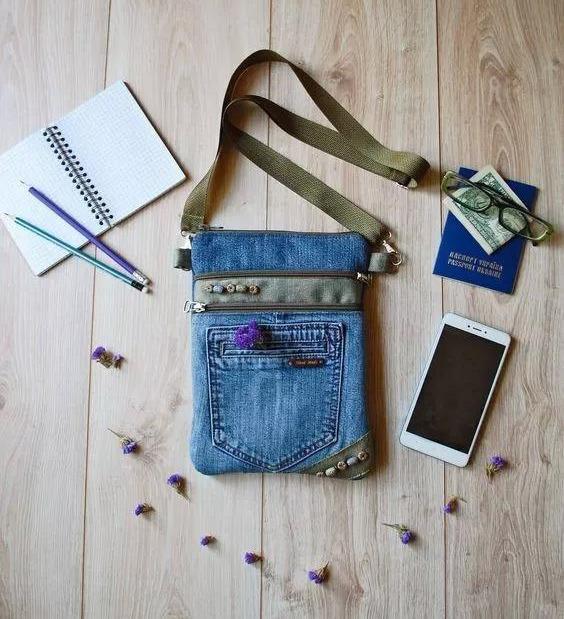 diy 一条旧牛仔衣裤,就能改造出女生喜欢的包包,以后都不舍得扔了