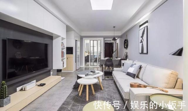 人工吊顶|75平北欧风二居室,满墙的储物柜再也不担心东西放不下