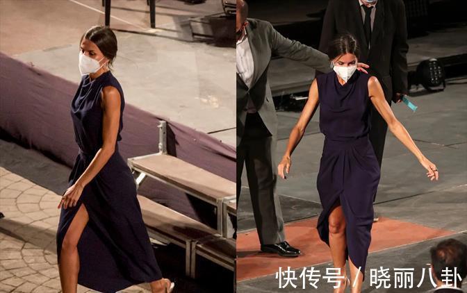 穿搭|49岁莱蒂齐亚真老了,罕见穿缎面裙肌肉松散,头发花白凌乱老太快