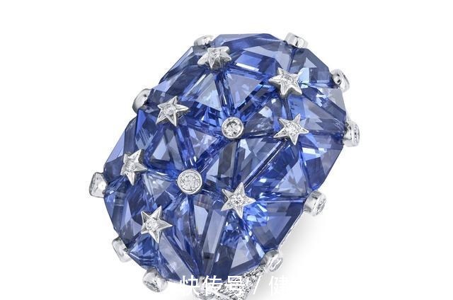 戒指&香奈儿,拼镶蓝宝石戒指,星空般浪漫!