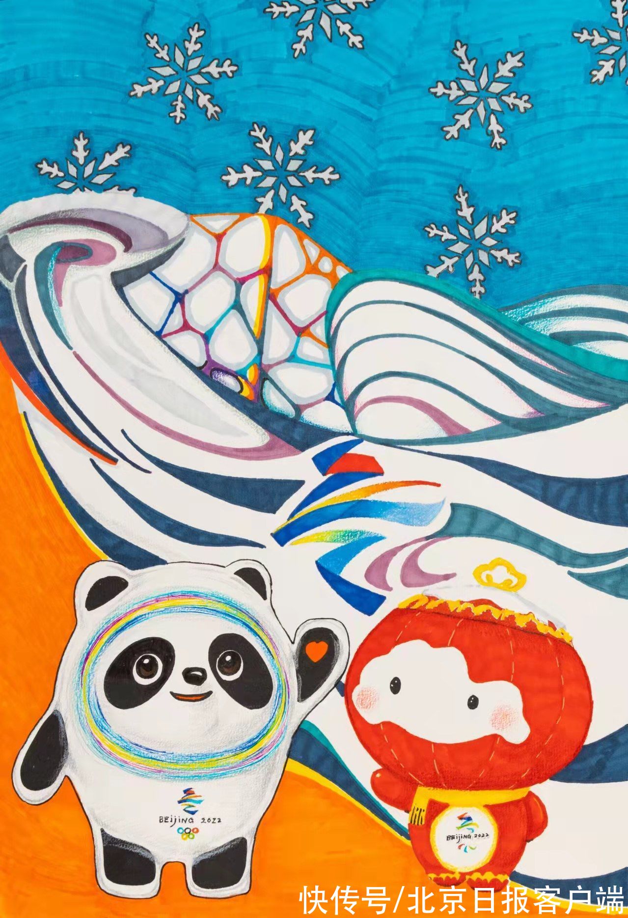 出现在冬奥场馆和运动员礼包中！北京中学生用年画为冬奥献礼