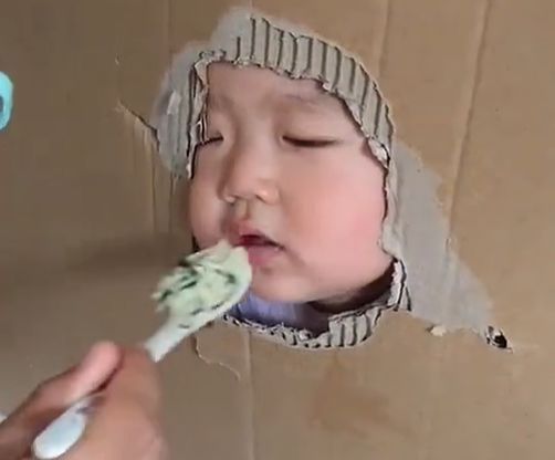 当家长|为哄娃能乖乖吃饭,妈妈想出的这招获高赞,网友:双方属实不易啊