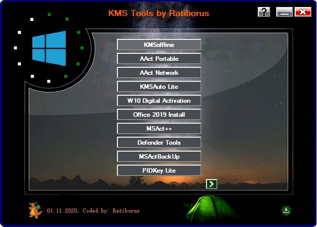 Ratiborus KMS Tools Portable 2020.11.01 全面的Windows + Office 激活工具含数字激活