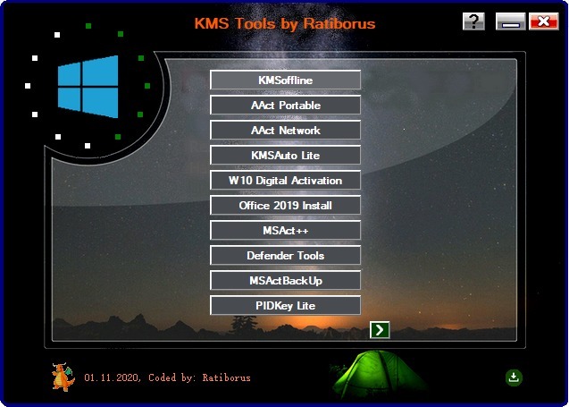 Ratiborus KMS Tools Portable 2020.11.01 全面的Windows + Office 激活工具含数字激活-HEU8