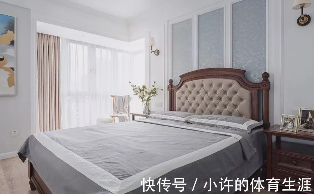 地砖|147㎡美式小豪宅,玄关六边形地砖美极了,原木餐厅低调大气