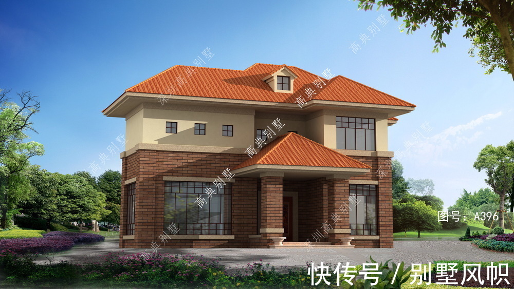 小别墅|实用的欧式小别墅，立面层次丰富，整体实用适合乡村盖房。