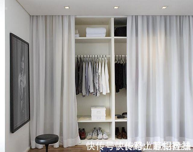 衣柜门|一个窗帘能搞定的事,干嘛还得装衣柜门,加个弧形轨道,不占1㎡