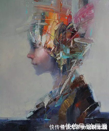 油画作品!他用刮刀和细腻的笔触,画出冲突感极强的女孩,比插画好看一万倍