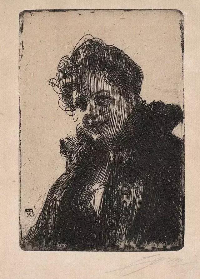 素描&20世纪初北欧著名素描大师,寥寥数笔就能捕捉到人物的神态,被誉为“线条的指挥家”