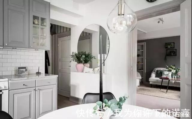 绿植|36平一室公寓,餐厨一体,客卧合并,个性红砖墙,装出小豪宅质感