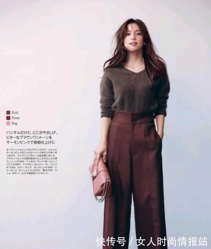 高腰 毛衣+阔腿裤,早春学会这样搭配,遮肉显瘦又时髦!