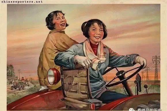 老版|老版宣传画:宣传画里的女拖拉机手