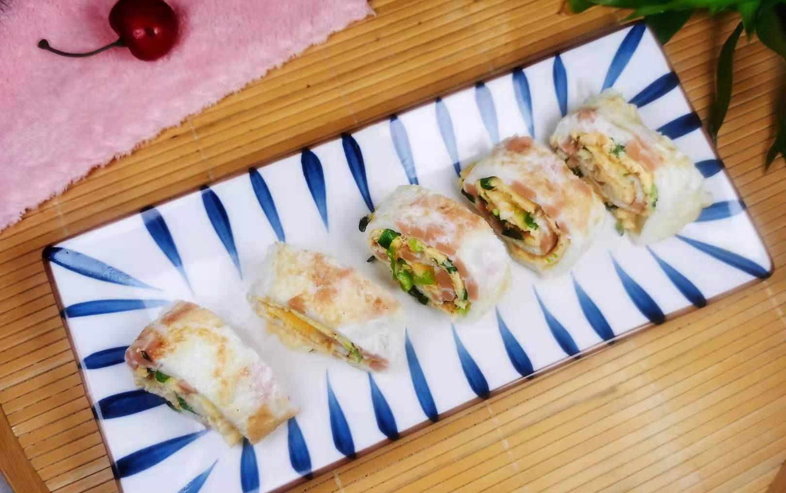 早餐|鸡蛋卷早餐,10分钟上桌,营养丰富又顶饱,精神饱满一整天