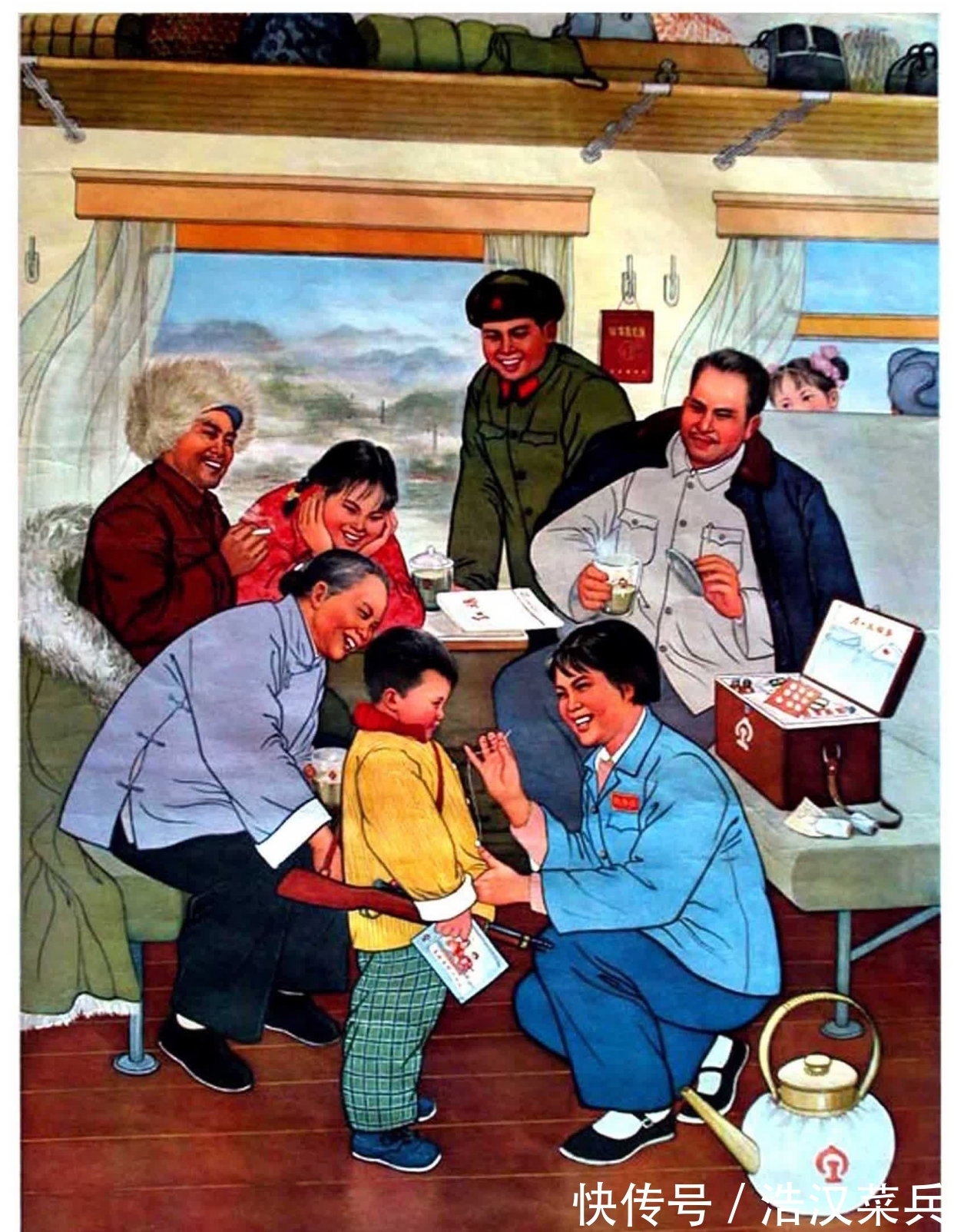 合作社!红色年代年画作品,青年勘察队,合作社里装电灯,扭转南粮北调