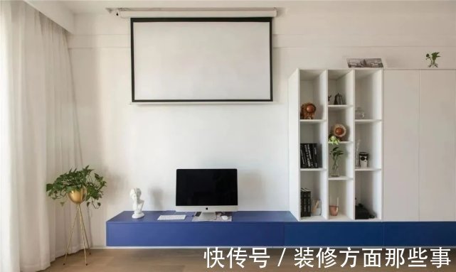 收纳|114m2简约温馨三居,白色+克莱因蓝的搭配,明净又高级!