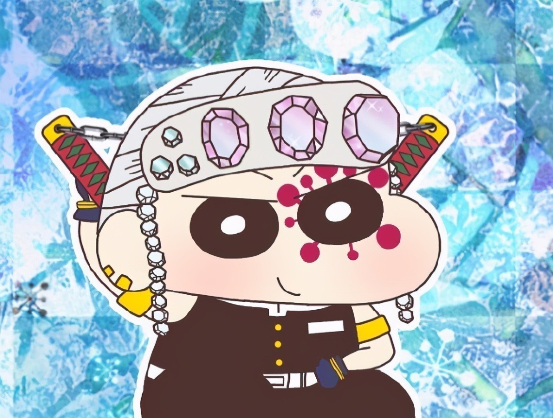 蜡笔小新|鬼灭之刃，九柱全员小新化，风柱变身精神小伙，岩柱形象与众不同