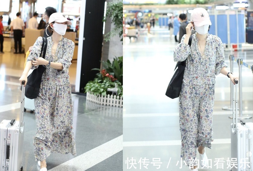 服饰|马伊琍出门像是在度假，渔夫帽+碎花裙穿搭组合太时髦，随性也美