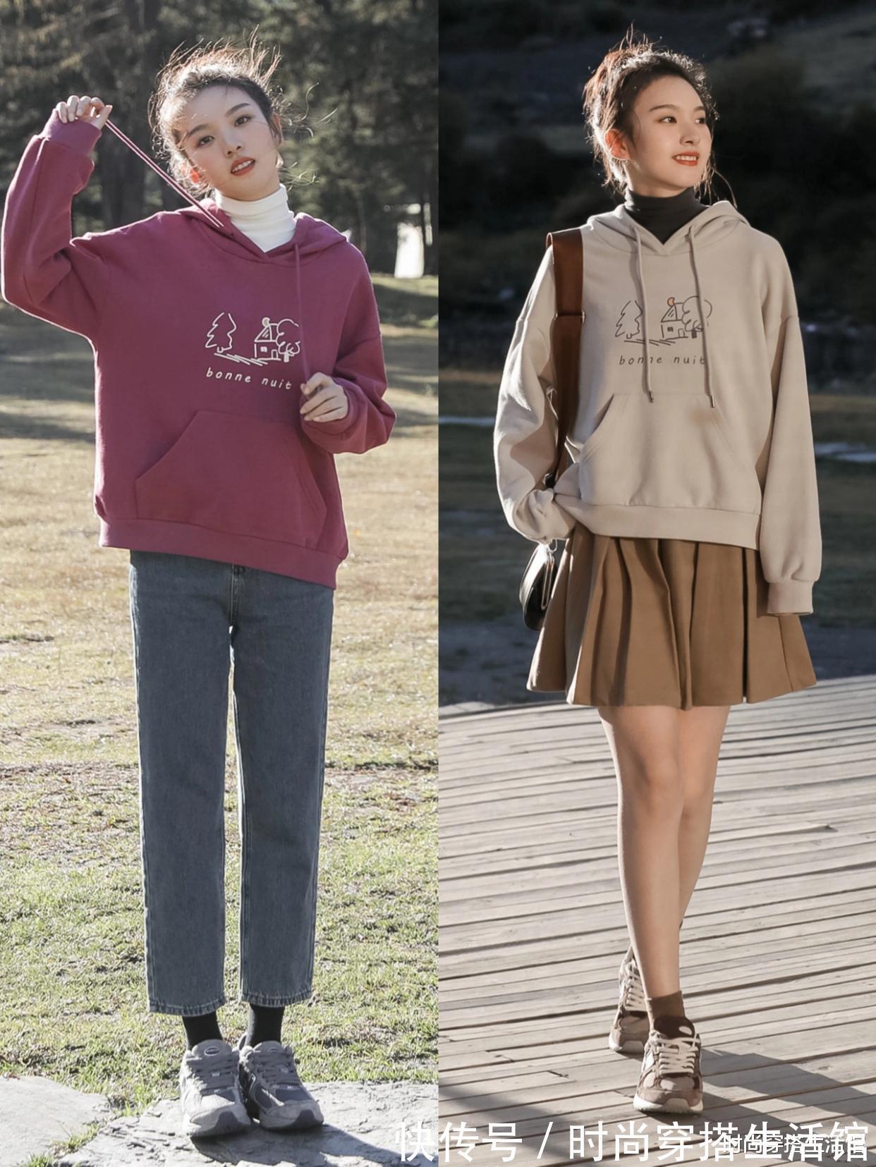 浅色系 春节拜年卫衣怎么穿更洋气?有这“3裤2鞋”就够了,谁见谁夸好看