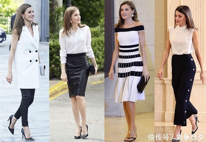 黑白搭，我只服她-西班牙王后！