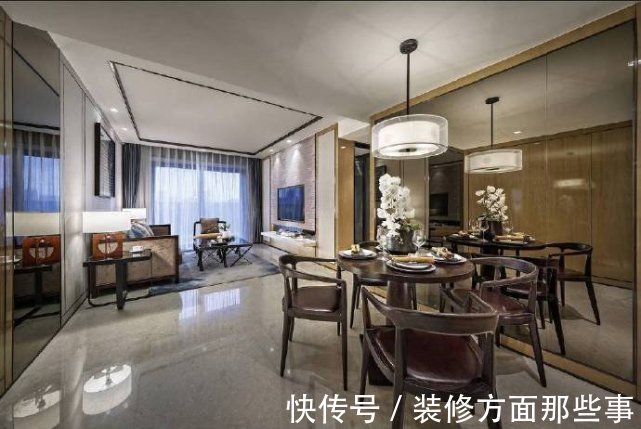 客厅|102平从不一样的角度切入中式优雅的核心，稳重大气且韵味十足