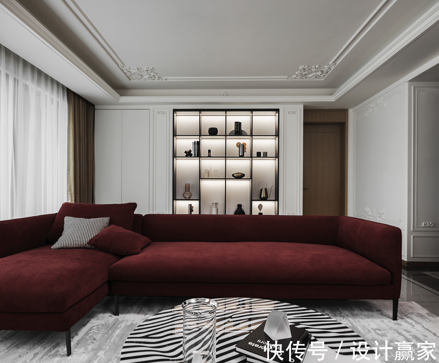 欧式|161㎡精致优雅四居，浪漫酒红+轻奢金，演绎欧式文艺范