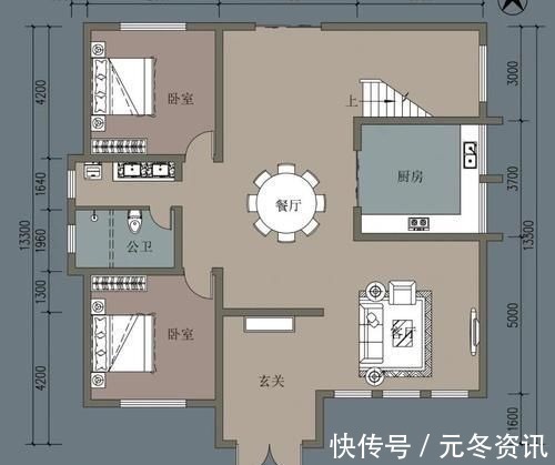 别墅|农村自建二层别墅,面宽13米有6室1厅,好看又实用,盖房就盖这样的