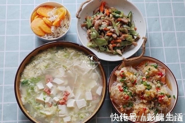 母子|母子2人的午餐，2菜1汤有肉有海鲜，成本不到15元，居家饭菜