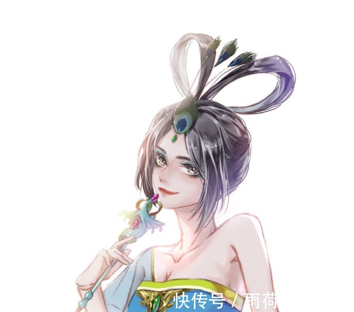 茉莉|大学生绘制心中仙子形象,画风清新脱俗,罗丽是小甜心,光莹冷傲