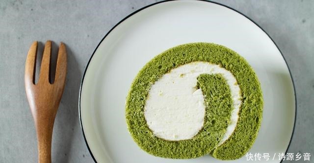  一起来做抹茶蛋糕卷吧，漂亮毛巾面，一卷就成功