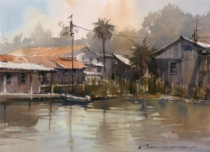 弗拉迪斯拉夫!印象水彩/美国当代艺术家弗拉迪斯拉夫水彩作品