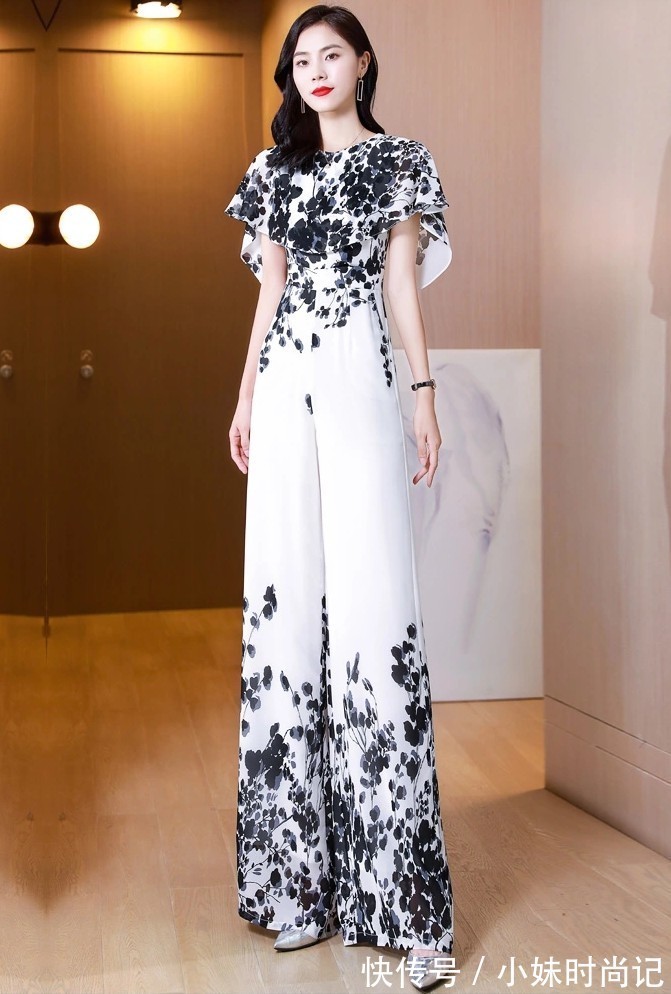 时尚|气质甜美的荷叶袖,时尚高腰的阔腿裤,简洁利落