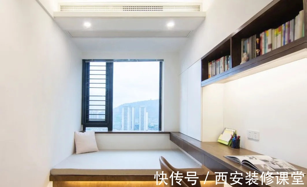 书房|128㎡三室大白墙,也耐看舒适