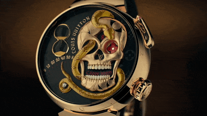 太朋克了!路易威登LV"蛇+骷髅"腕表曝光,发售定价332万!