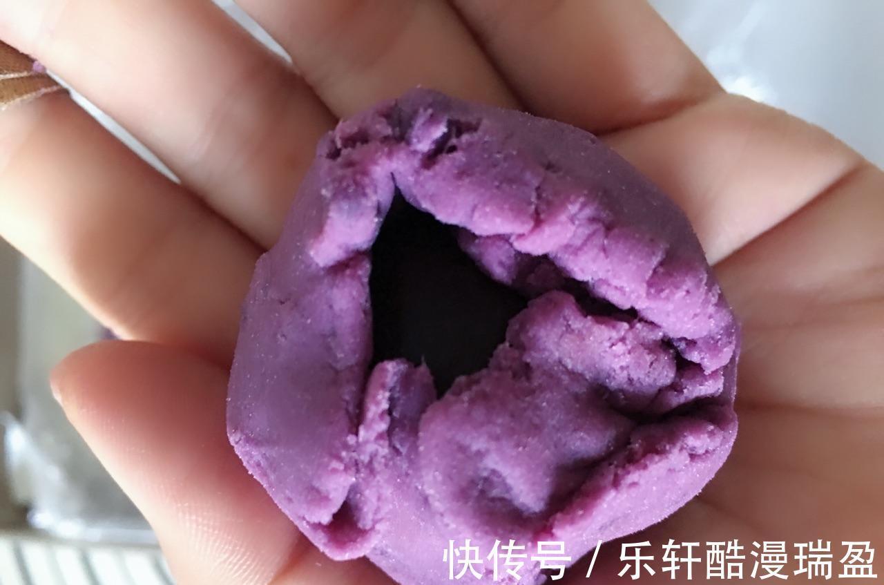 烤箱|家常版紫薯豆沙糯米饼，香糯可口，制作简单