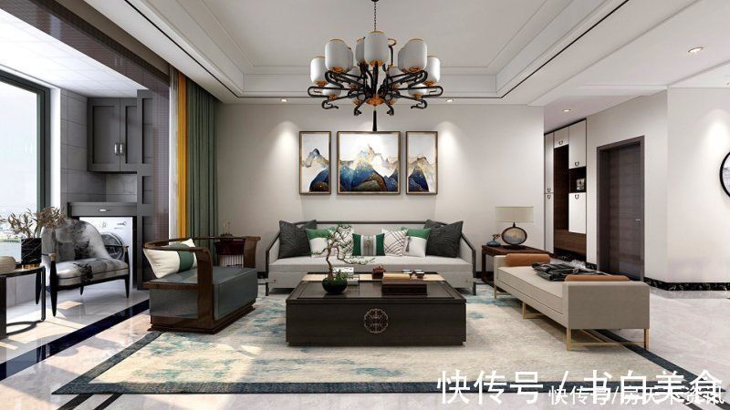 中式风格|朋友买的118平米三居室，一共才花9万，这新中式风格太美了