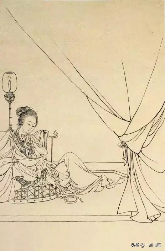 白描！他的白描被评为“当代第一”，画仕女独辟蹊径