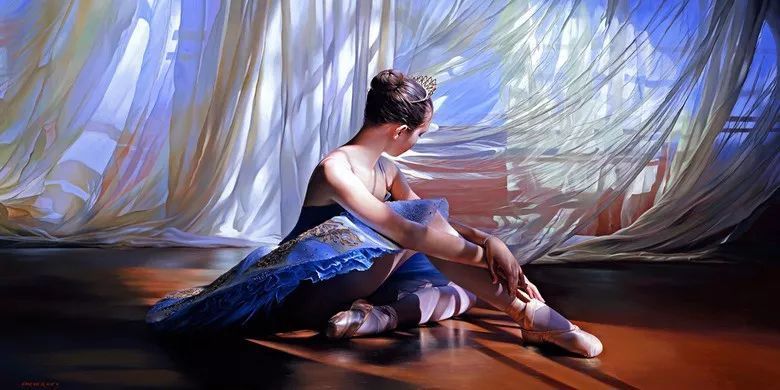 神韵&神韵优雅芭蕾舞者 油画 太奢美了!