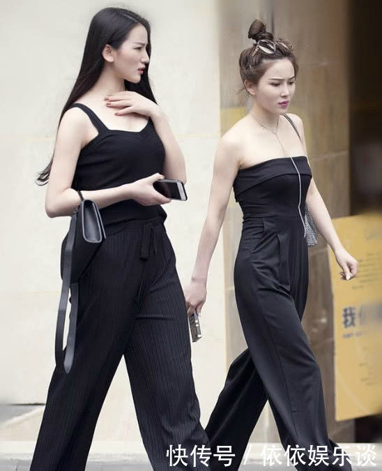 长发|街拍：长发美女的红色穿搭真性感，长相靓丽，气质优雅