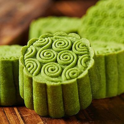 面团|抹茶奶黄流心月饼
