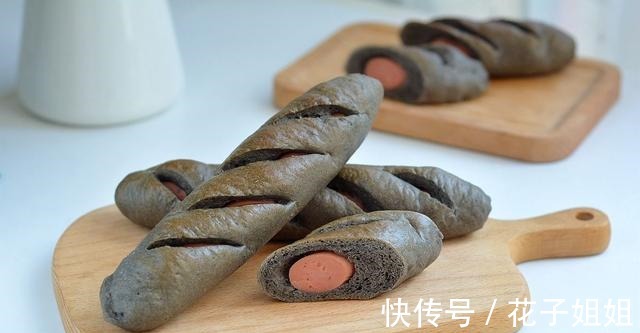 好吃|黑芝麻肠仔包,居家快手面包,健康营养又好吃!