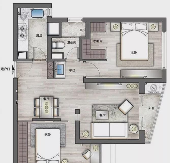 二居室|80平的现代风小户型二居室,90后夫妻的温馨小窝,时尚耐看!